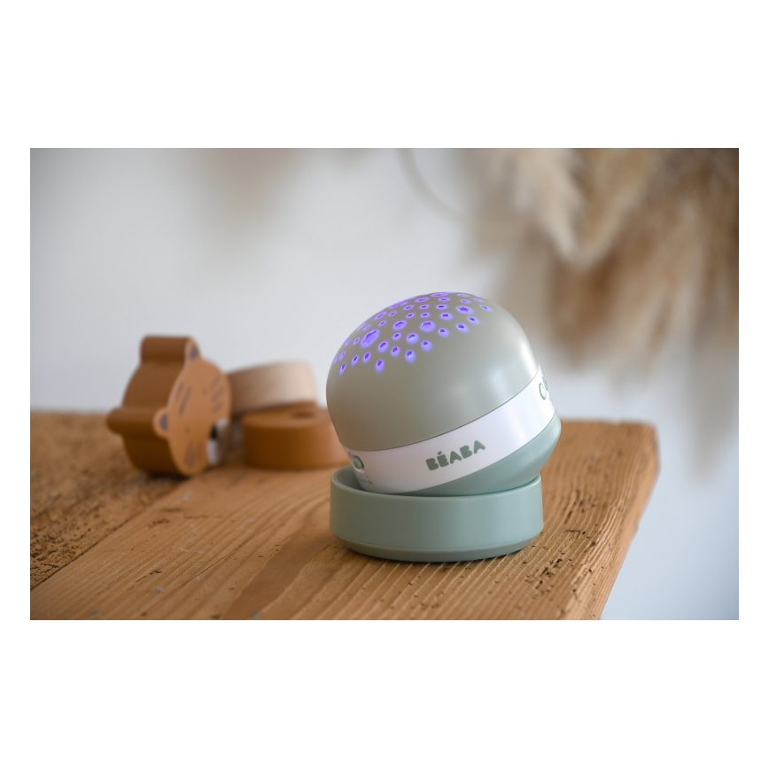 Beaba - Проектор із мелодією PIXIE USB/5V 1300 mAh зелений