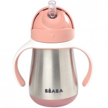 Beaba - Термоизолированная кружка с соломинкой 250 мл розовый
