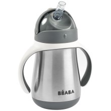 Beaba - Термоизолированная кружка с соломинкой 250 мл серый