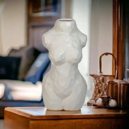 Белая керамическая ваза, 30 см