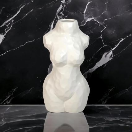 Белая керамическая ваза, 30 см