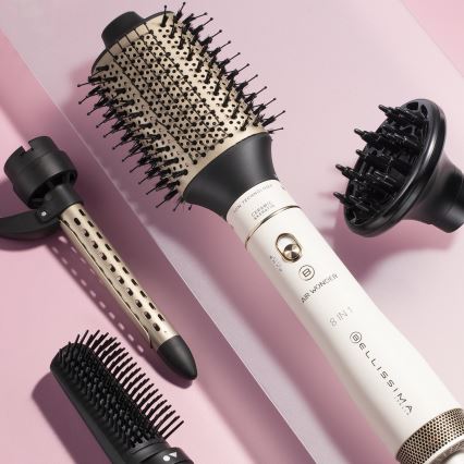 Bellissima 11847 - Фен-щітка 8 в 1 AIR WONDER 1000 Вт/230 В біла/золота