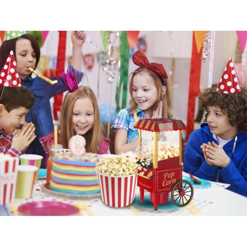 Beper - Апарат для попкорну 1200 Вт/230 В червоний