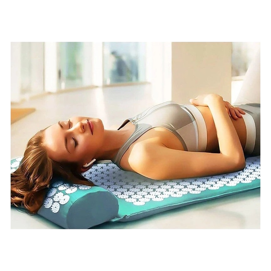 Beper - Акупрессурный коврик и подушка, мятного цвета