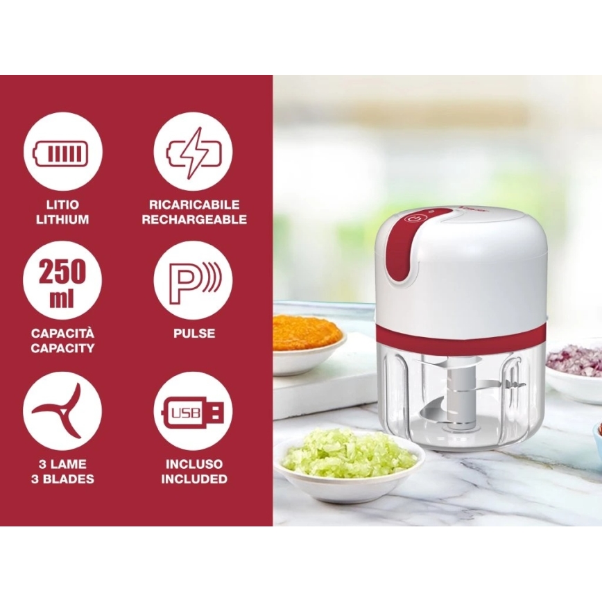 Beper - Аккумуляторный измельчитель 30W/5V 1500 mAh 250 ml