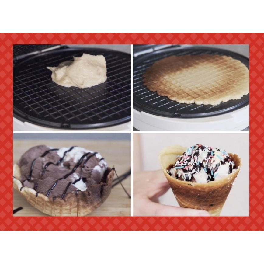 Beper - Вафельница 2 в 1 1000 Вт/230 В красная