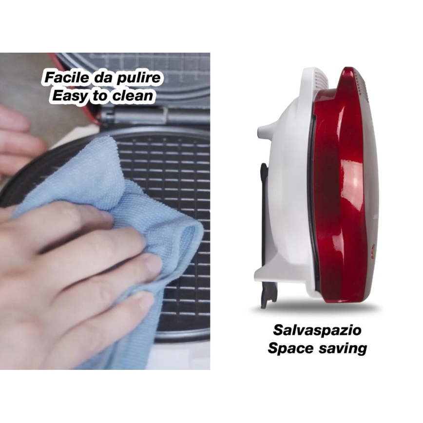 Beper - Вафельница 2 в 1 1000 Вт/230 В красная