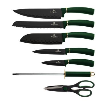 BerlingerHaus - Набор ножей из нержавеющей стали на подставке 8 шт. зеленый/черный