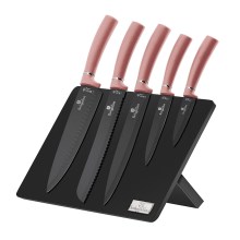 BerlingerHaus - Набір ножів з нержавіючої сталі в магнітній підставці 6 шт. нержавіюча сталь/рожеве золото