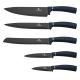 BerlingerHaus - Набір ножів з нержавіючої сталі в магнітній підставці 6 шт. синій/чорний