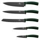 BerlingerHaus - Набір ножів з нержавіючої сталі в магнітній підставці 6 шт. зелений/чорний