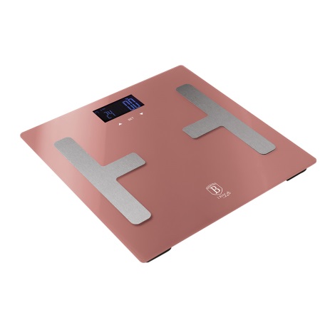 BerlingerHaus - Напольные весы с LCD-дисплеем 2xAAA розовое золото/матовый хром