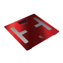 BerlingerHaus - Підлогові ваги з РК-дисплеєм 2xAAA червоний/матовий хром