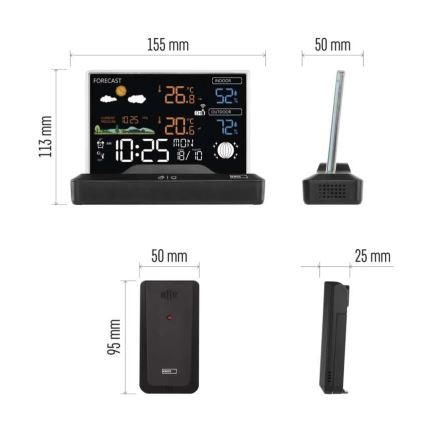 Беспроводная метеостанция 5В/2xAAA + 2xAAA