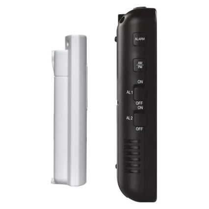 Беспроводная метеостанция с будильником 3xAA + 2xAAA черный