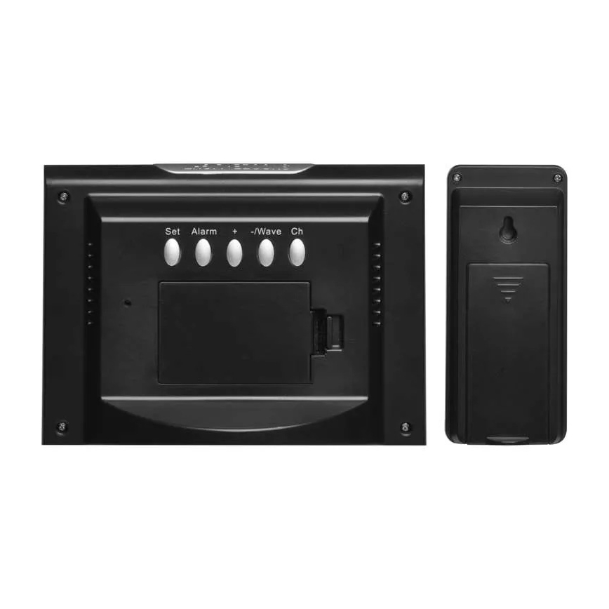 Беспроводная метеостанция с будильником 3xAAA + 2xAAA черный