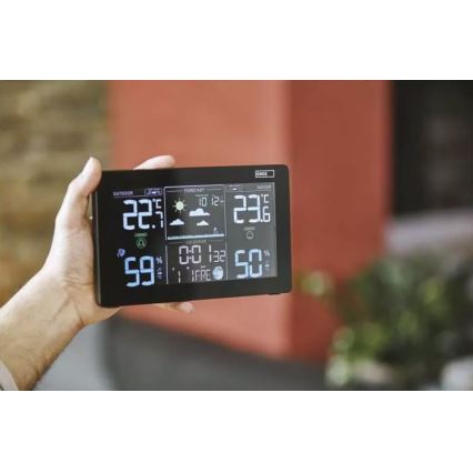 Беспроводная метеостанция с будильником 5V/3xAAA + 2xAAA черный