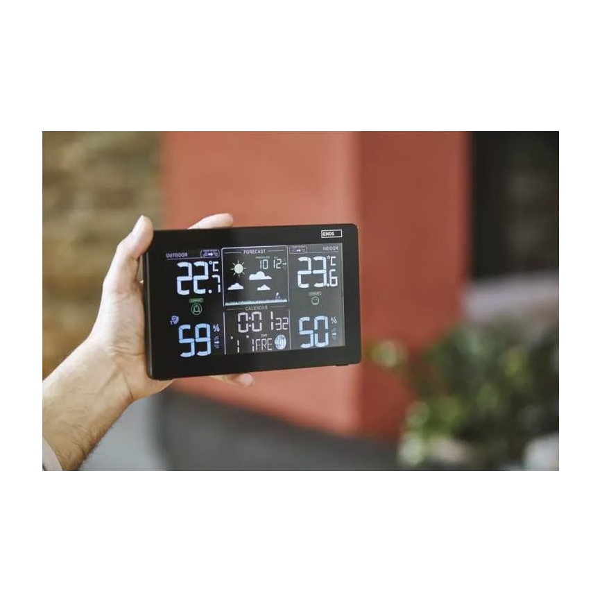 Беспроводная метеостанция с будильником 5V/3xAAA + 2xAAA черный