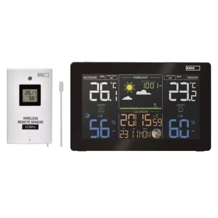 Беспроводная метеостанция с будильником 5V/3xAAA + 2xAAA черный