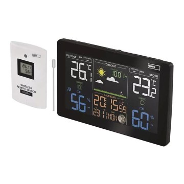 Беспроводная метеостанция с будильником 5V/3xAAA + 2xAAA черный