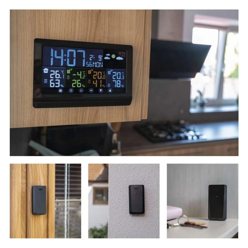 Беспроводная метеостанция с тремя датчиками 5V/3xAAA + 2xAAA