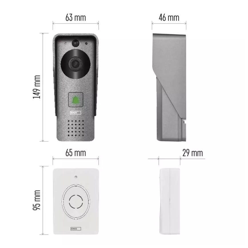 Беспроводной дверной видеозвонок с датчиком движения GoSmart 12V 3xAA IP44 Wi-Fi Tuya