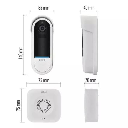 Беспроводной дверной видеозвонок с датчиком движения GoSmart 5V 3xAA IP65 Wi-Fi Tuya