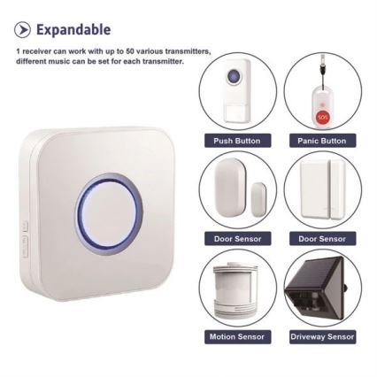 Беспроводной дверной звонок 3xAAA IP55 черный