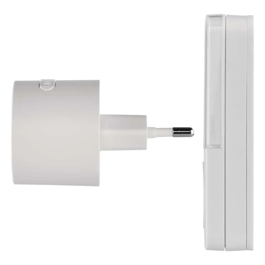 Беспроводной дверной звонок в розетку 230V + 1xCR2032 белый