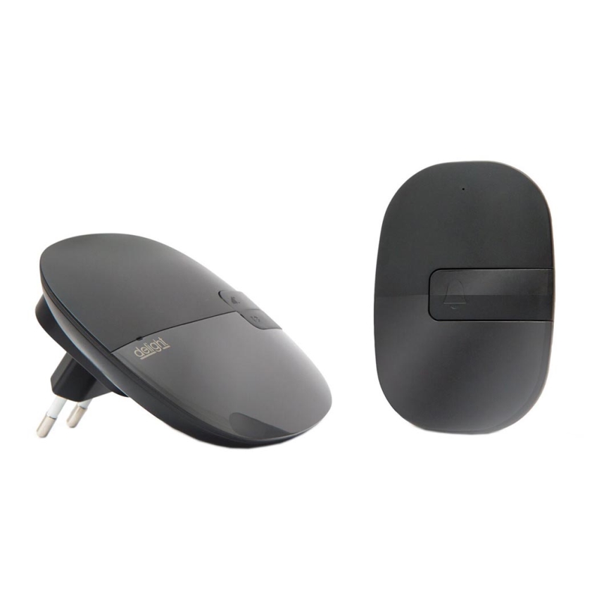 Беспроводной дверной звонок в розетку 230V черный