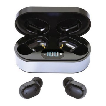 Беспроводные наушники SPORT Bluetooth V5.0 + черный зарядный кейс со светодиодной подсветкой
