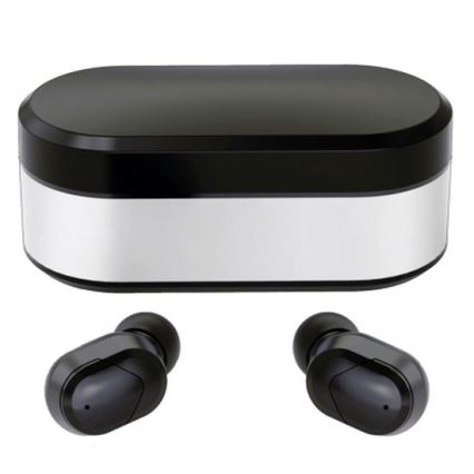 Беспроводные наушники SPORT Bluetooth V5.0 + зарядная станция со светодиодной подсветкой, черные