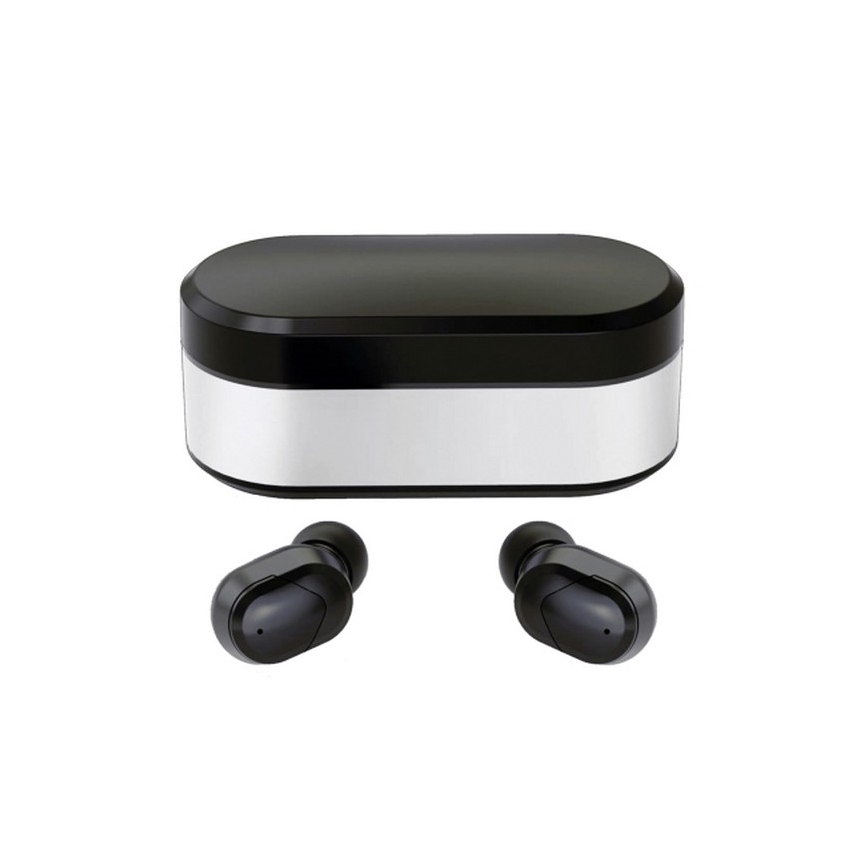 Беспроводные наушники SPORT Bluetooth V5.0 + зарядная станция со светодиодной подсветкой, черные