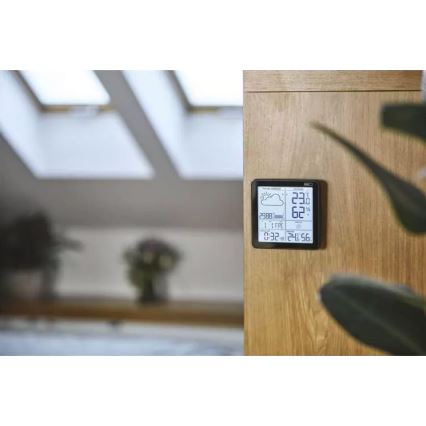 Бездротова метеостанція з будильником 3xAA + 2xAAA чорний