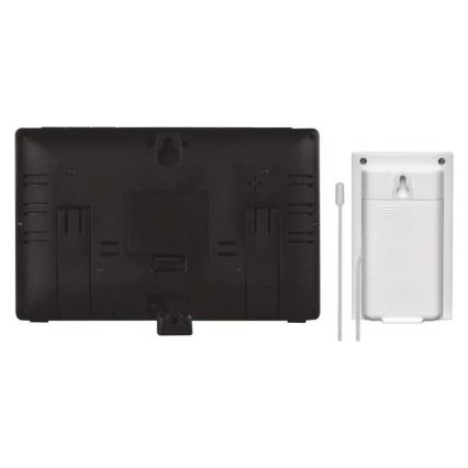 Бездротова метеостанція з будильником 5V/3xAAA + 2xAAA чорний