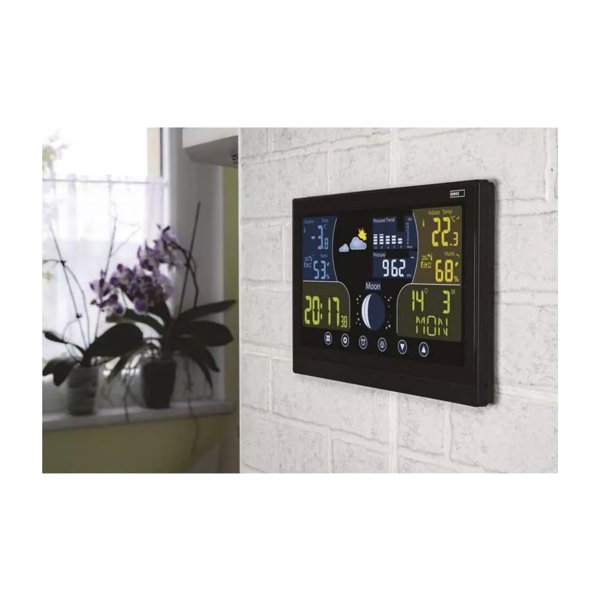 Бездротова метеостанція з будильником 3xAAA/5V + 2xAAA чорний