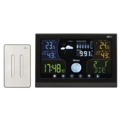 Бездротова метеостанція з будильником 3xAAA/5V + 2xAAA чорний