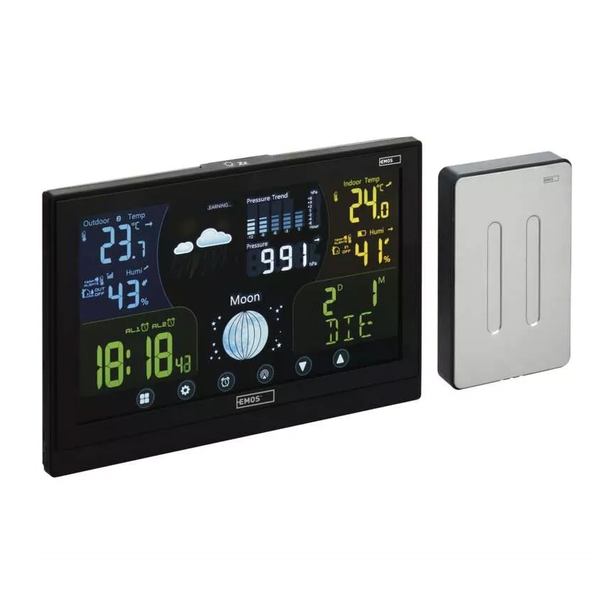 Бездротова метеостанція з будильником 3xAAA/5V + 2xAAA чорний