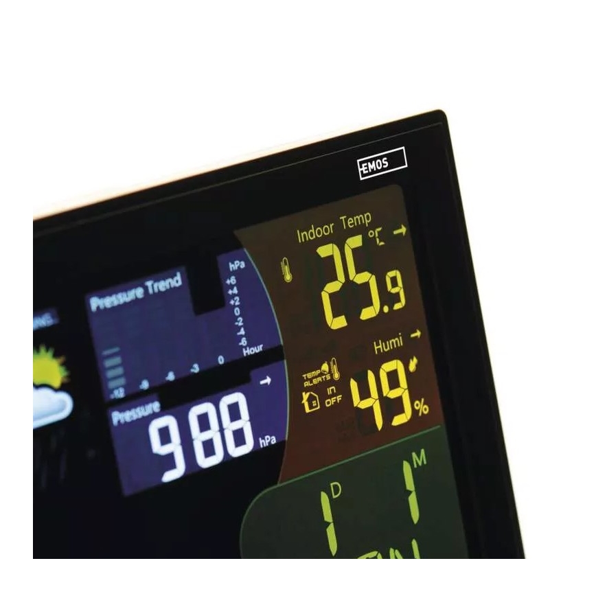 Бездротова метеостанція з будильником 3xAAA/5V + 2xAAA чорний