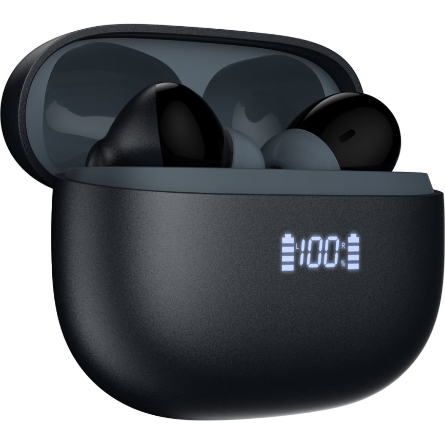 Бездротові навушники з ANC+ENC 300 мАг + 2x 40 мАг чорного кольору