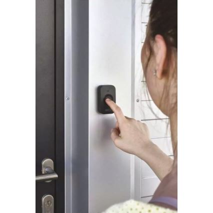 Бездротовий акумуляторний дверний дзвінок 3xAAA IP56 чорний