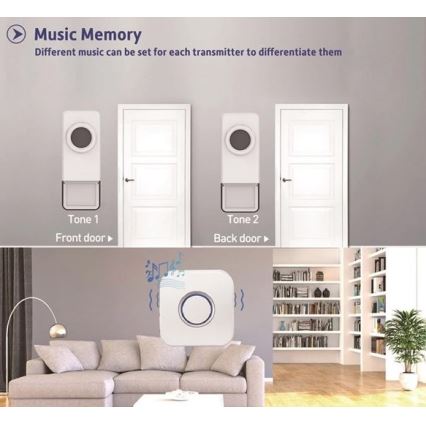 Бездротовий дверний дзвінок 3xAAA IP55 чорний