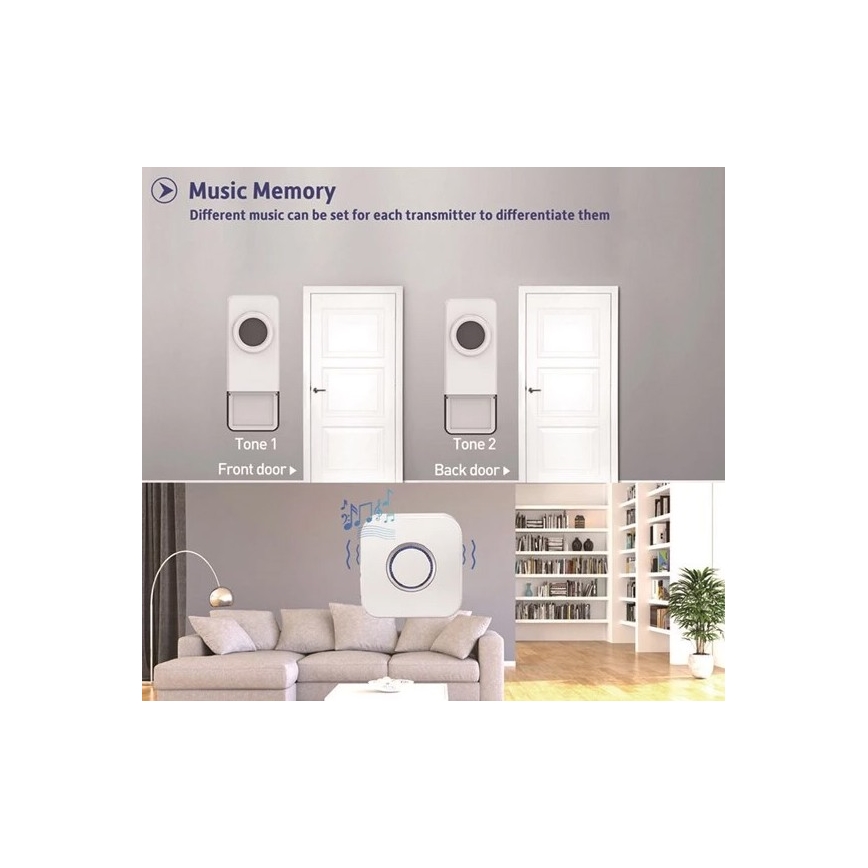 Бездротовий дверний дзвінок 3xAAA IP55 чорний