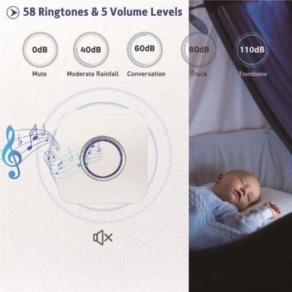 Бездротовий дверний дзвінок 3xAAA IP55 чорний