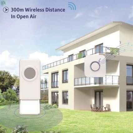 Бездротовий дверний дзвінок 3xAAA IP55 чорний