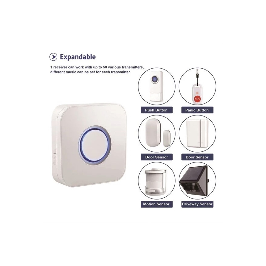 Бездротовий дверний дзвінок 3xAAA IP55 чорний