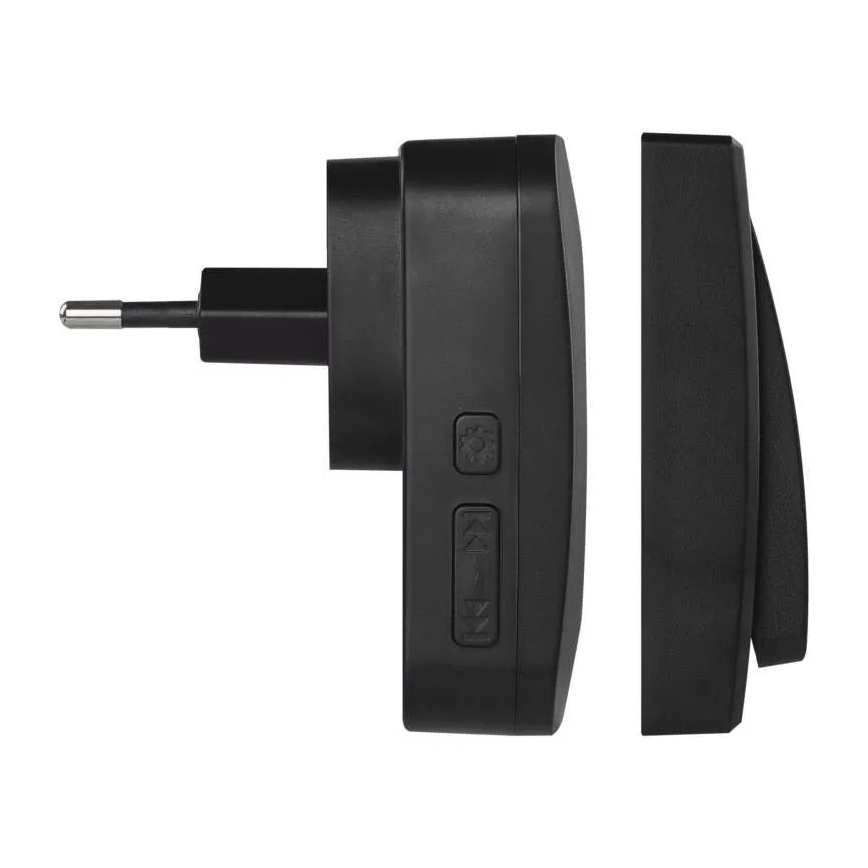 Бездротовий дверний дзвінок в розетку 230V IP44 чорний