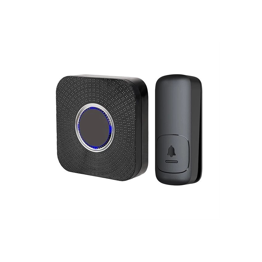 Бездротовий дверний дзвінок в розетку кінетичний 230V чорний