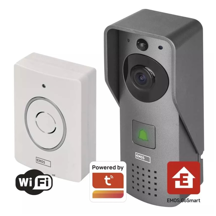 Бездротовий дверний відеодзвінок з датчиком руху GoSmart 12V 3xAA IP44 Wi-Fi Tuya