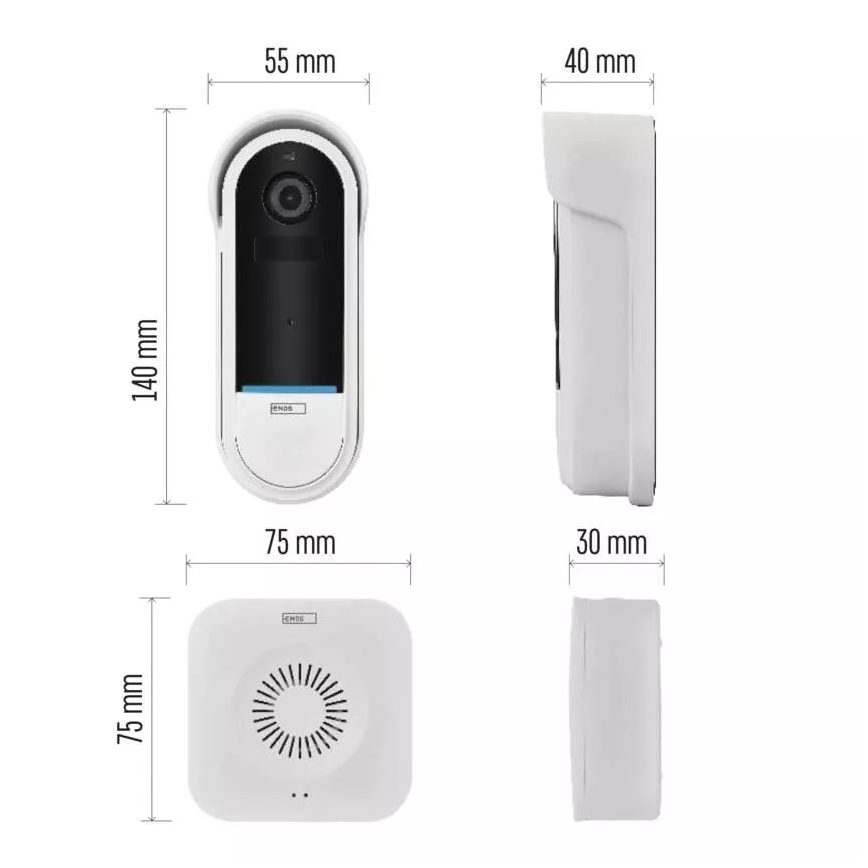 Бездротовий дверний відеодзвінок з датчиком руху GoSmart 5V 3xAA IP65 Wi-Fi Tuya